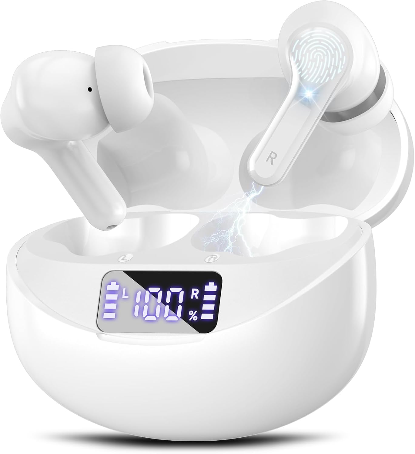 Fhumsh Auriculares inalámbricos, Bluetooth 5.4 HiFi estéreo con mic...