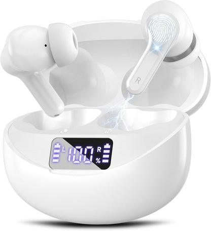 Fhumsh Auriculares inalámbricos, Bluetooth 5.4 HiFi estéreo con mic...