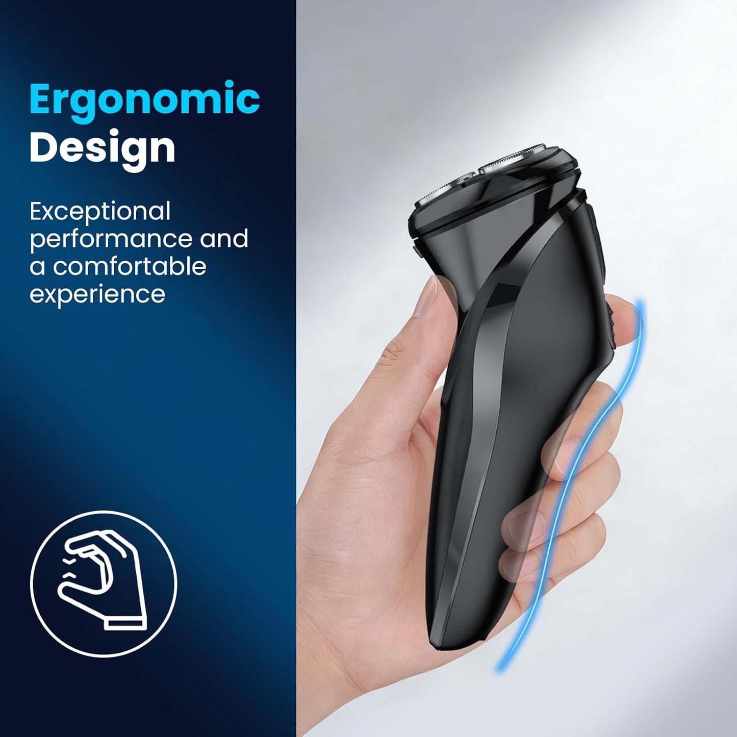 Maquinilla de afeitar eléctrica para hombres con recortadora emergente, afeitadora eléctrica recargable IPX7 impermeable, afeitadoras de carga rápida para hombres, tiempo de funcionamiento de 120