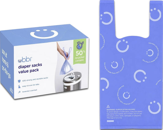 Ubbi Sacos desechables para pañales con aroma a lavanda, pestañas f...