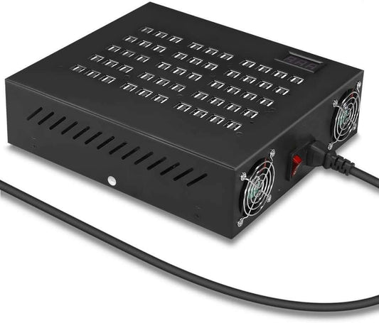 Estación de carga USB, 100 puertos, estación de energía USB, multipuerto, cargador de pared, adaptador de teléfono, multipuerto, multipuerto, cargador rápido USB para hotel, escuela, centros