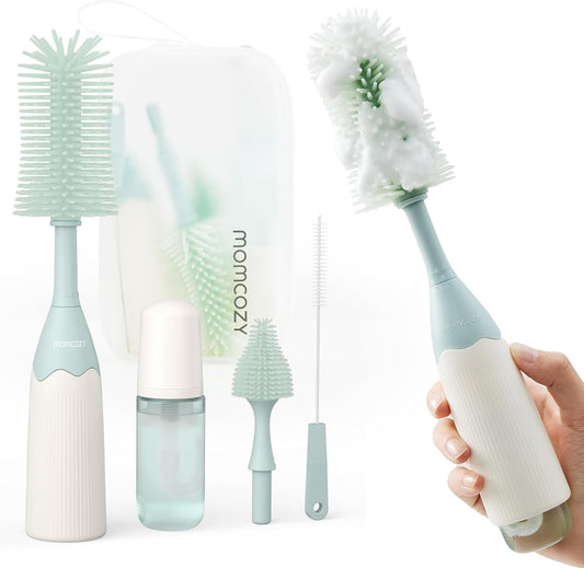 Momcozy Kit de Cepillos para Biberones, Diseño Innovador de Presión...