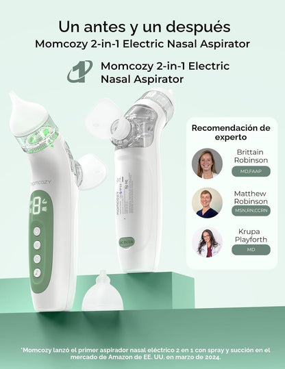 Momcozy BreezyClear™ Aspirador nasal eléctrico 2 en 1 para bebé con...