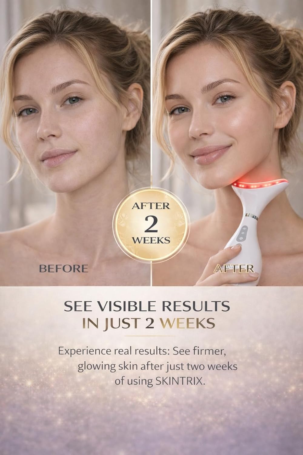 SKINTRIX Dispositivo LED para cara y cuello, terapia de luz LED 3 e...