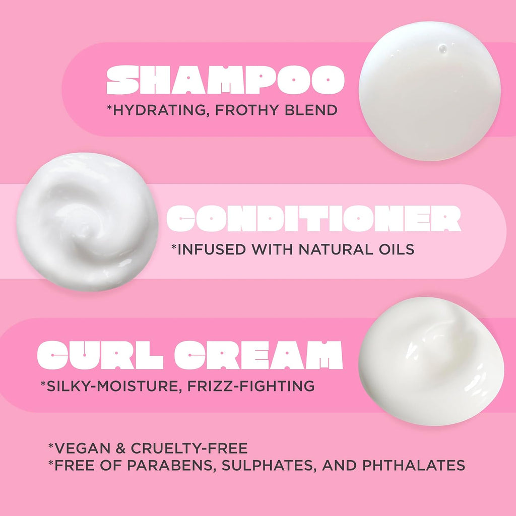 Cake Beauty Curl Friend - Set de champú, acondicionador y crema par...