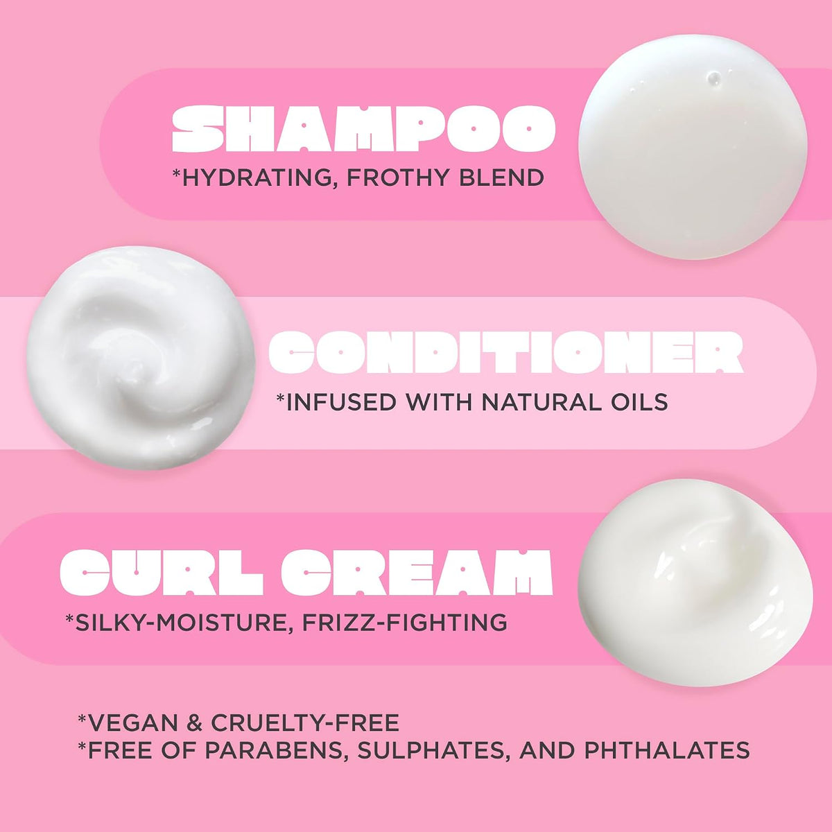 Cake Beauty Curl Friend - Set de champú, acondicionador y crema par...