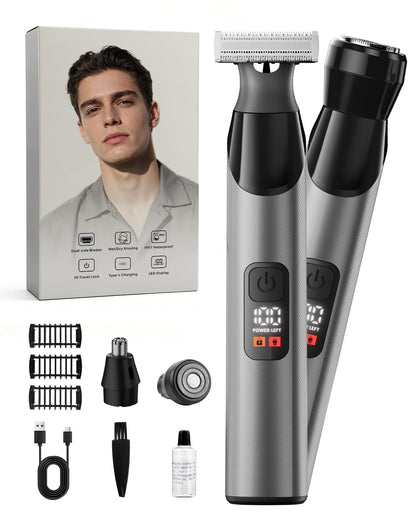 Recortadora de barba para hombres y recortadora de vello corporal,...