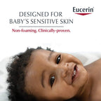Eucerin Baby, Crema de Alivio del Eccema, Jabón Corporal, Sin Fragancia - Jabón Corporal para Eccema de Bebés con Avena Coloidal, Botella de 13.5 Fl Oz