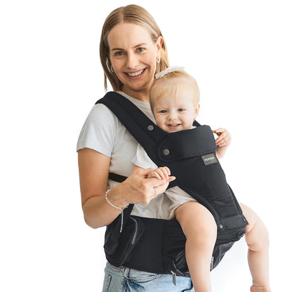 Momcozy Portabebés con asiento de cadera, transporte orientado haci...