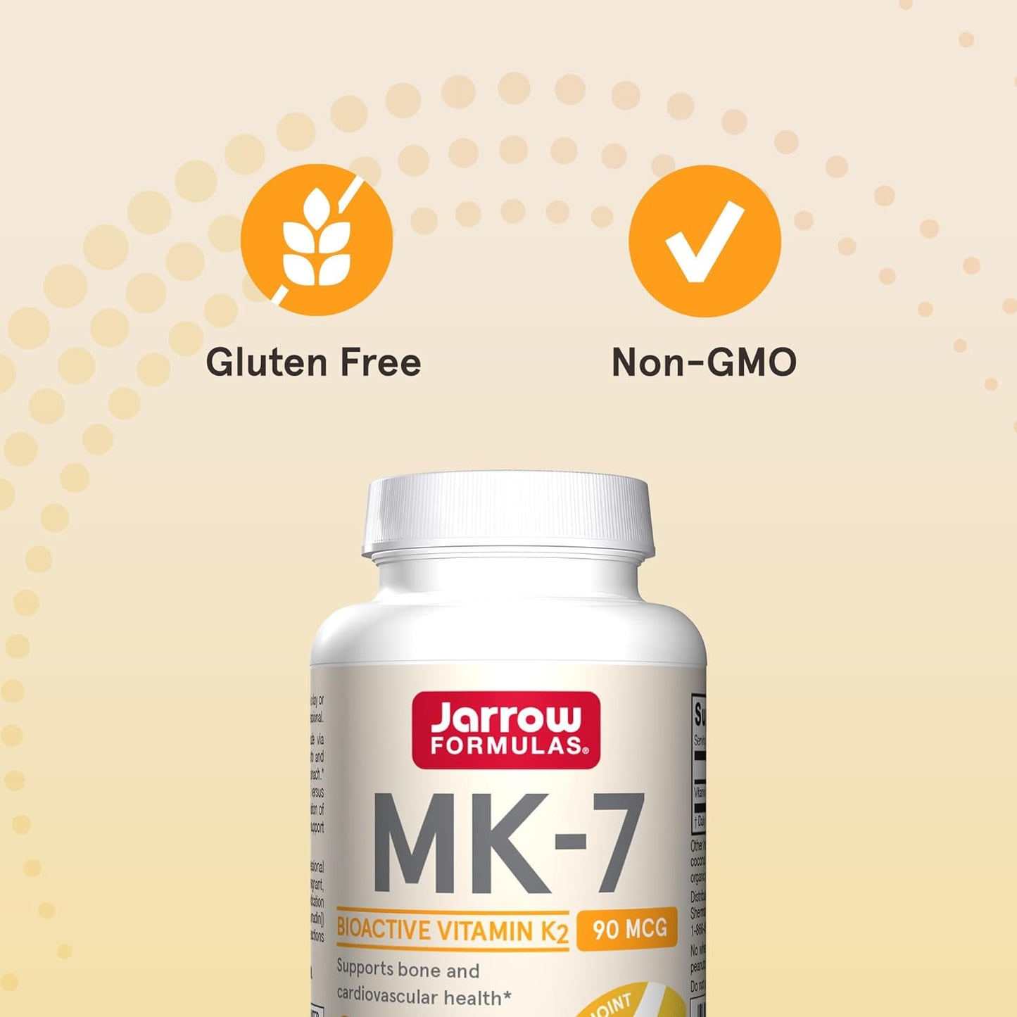 Jarrow Formulas MK-7 90 mcg - Forma bioactiva de vitamina K2 - 60 p...