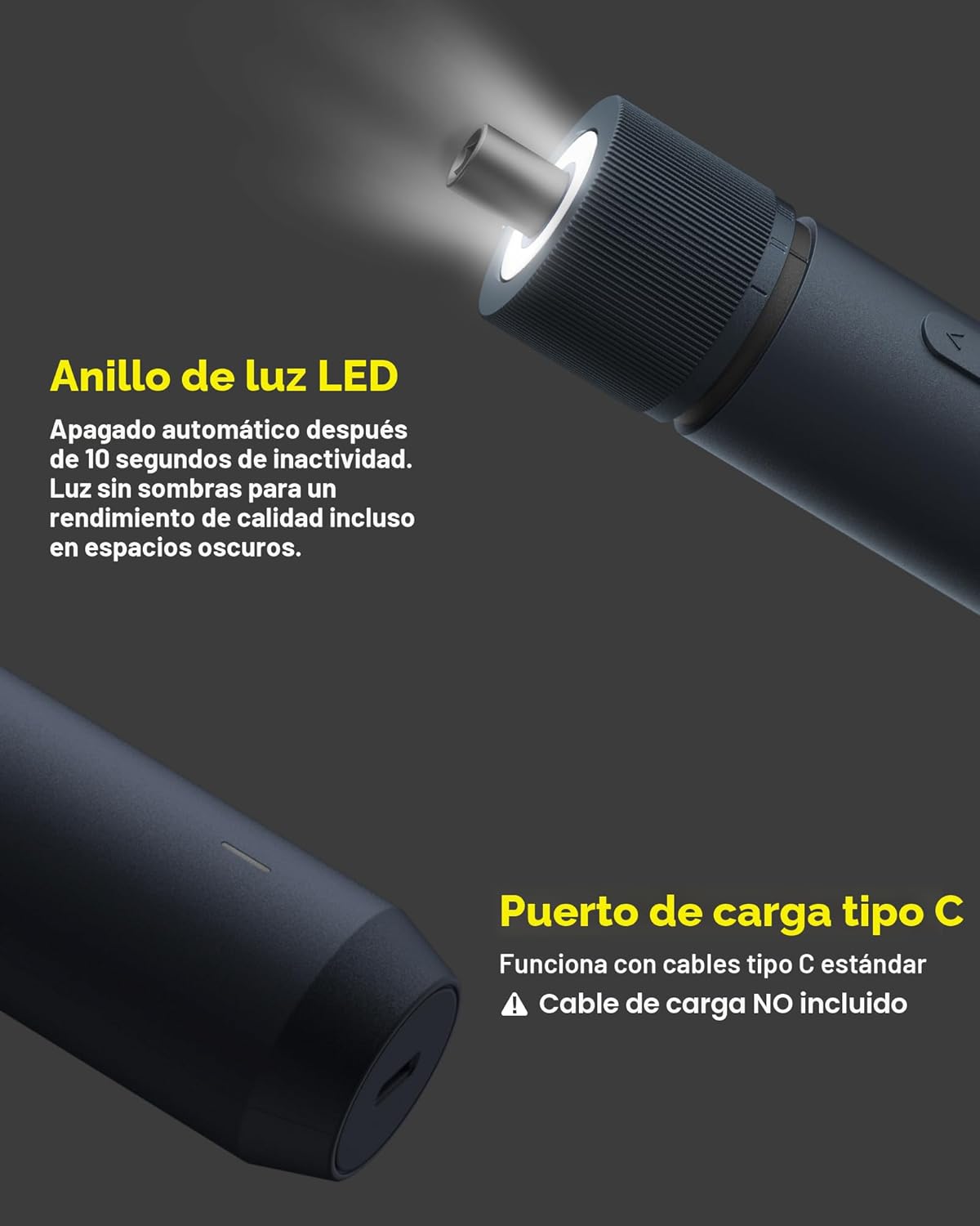 HOTO Kit de destornillador eléctrico mejorado de 25 piezas, hexagon...