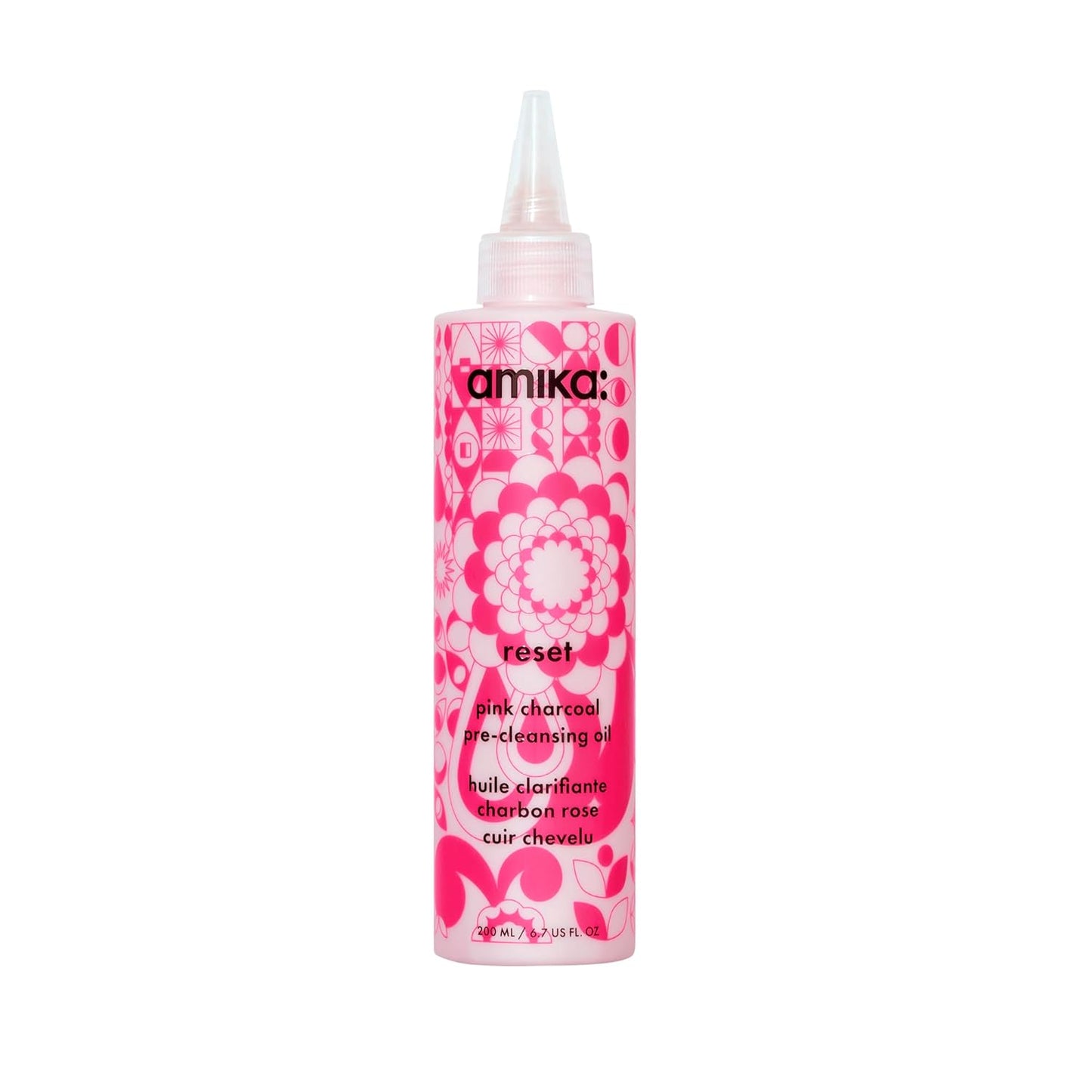 Amika Reset Aceite limpiador de cuero cabelludo de carbón rosa unisex, 6.7 oz (paquete de 1)