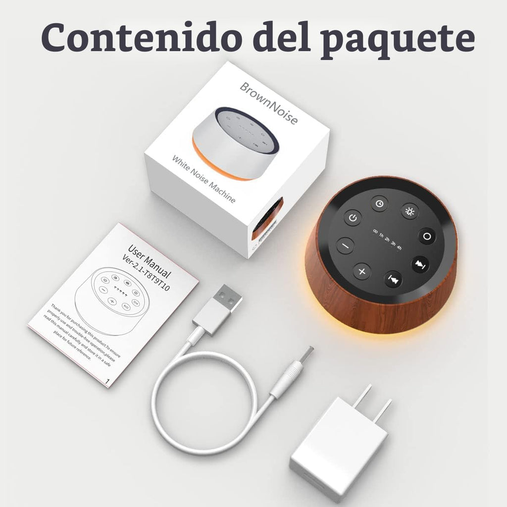 Máquina de Sonido de Ruido Marrón con 30 Sonidos Relajantes, Luz No...