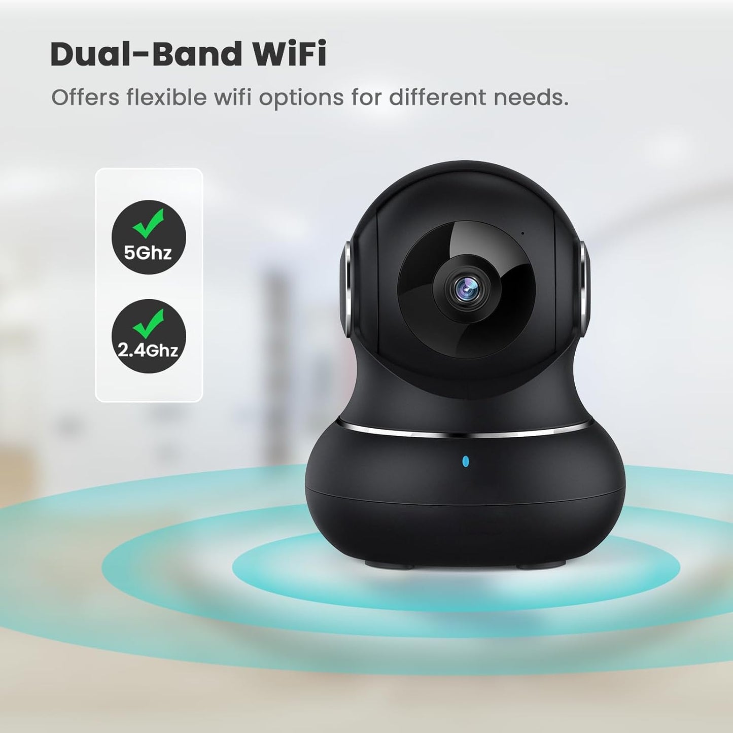 litokam - Cámara de seguridad interior de 5GHz, cámaras de 5MP para...