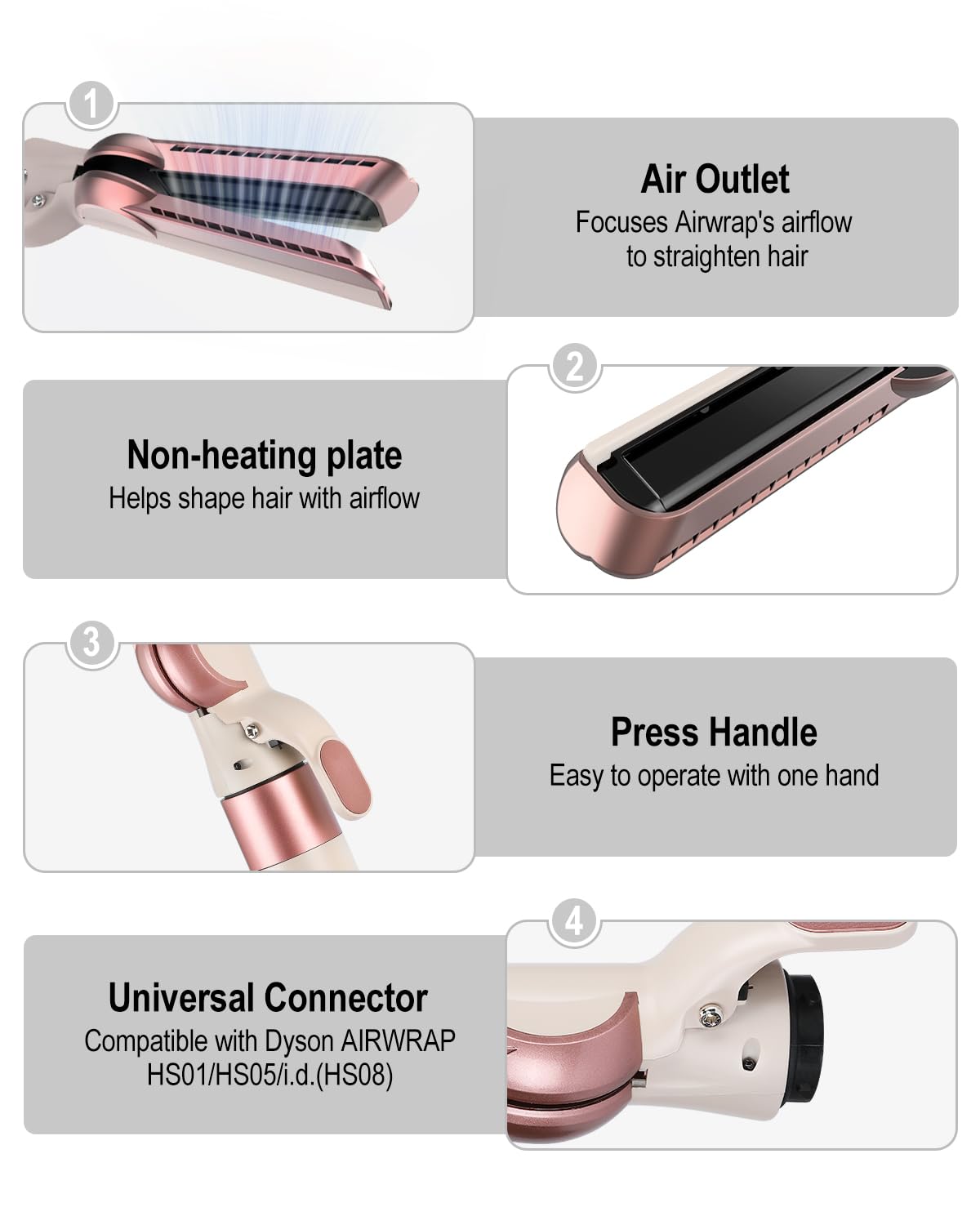 Accesorio de flujo de aire compatible con Dyson Airwrap Multi-Style...