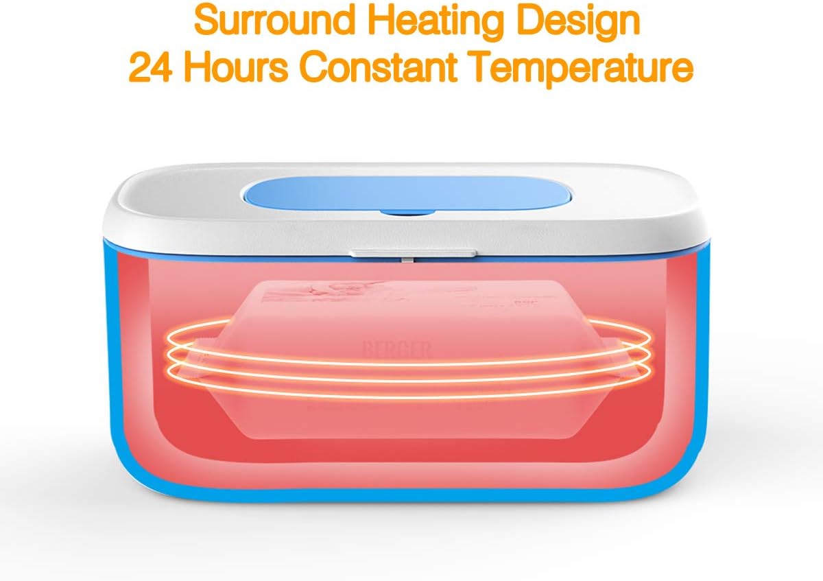 Bellababy Calentador de Toallitas para Vehículo y Uso Doméstico, Dispensador de Toallitas Húmedas para Bebés y Calentador de Pañales con Luz Nocturna, Pantalla de Temperatura, Sin Necesidad de Agua y