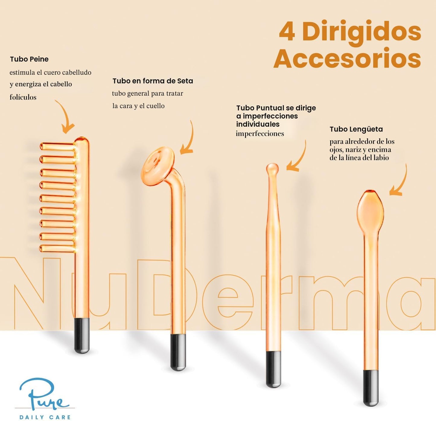 NuDerma - Máquina portátil de terapia de piel de mano, con neón, an...