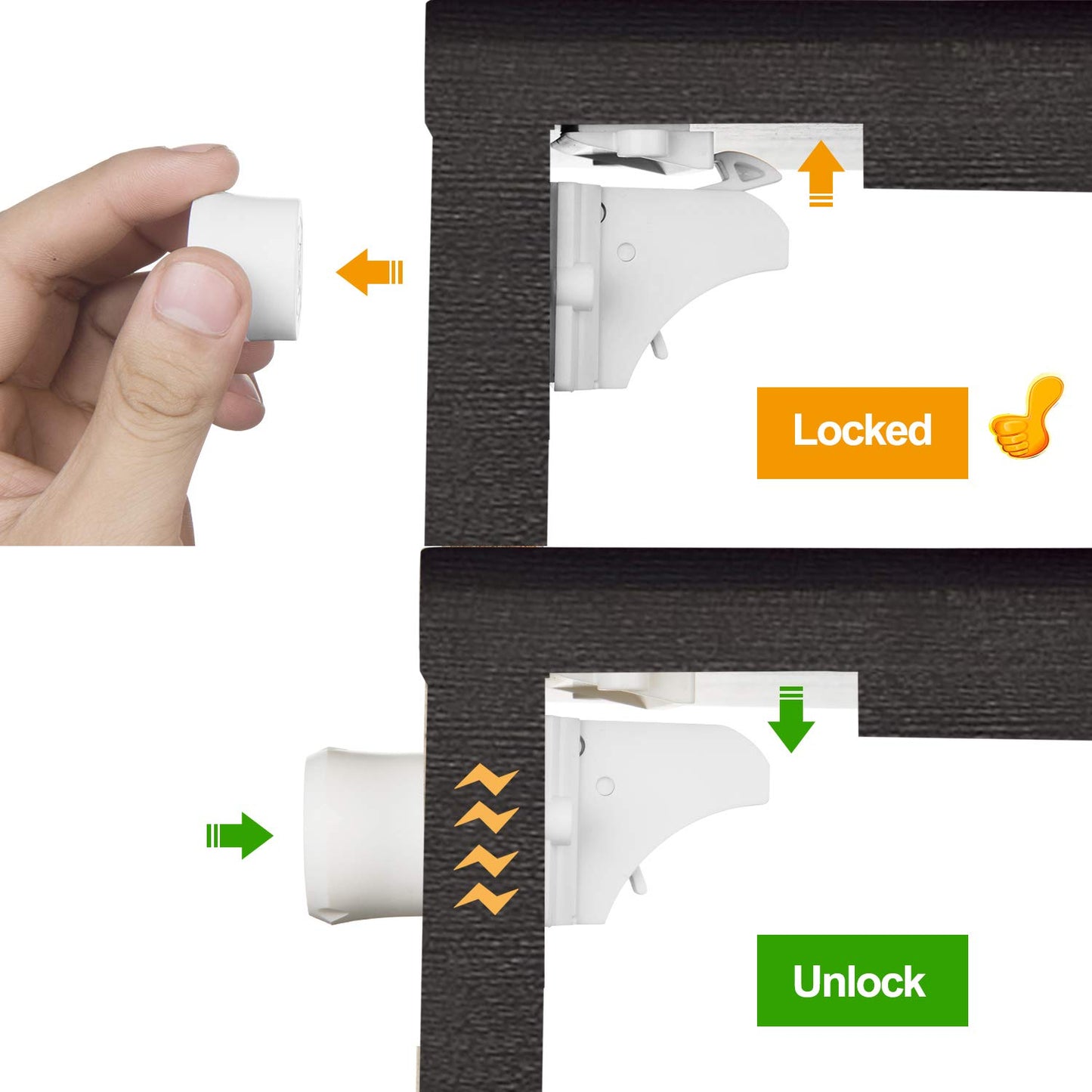 Vmaisi Cerraduras Magnéticas Adhesivas para Armarios y Cajones (40...
