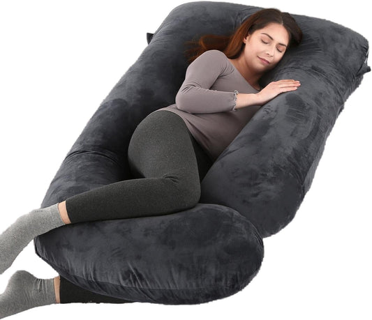 ALLOPERA Almohada de embarazo de 57 pulgadas para dormir, almohada...