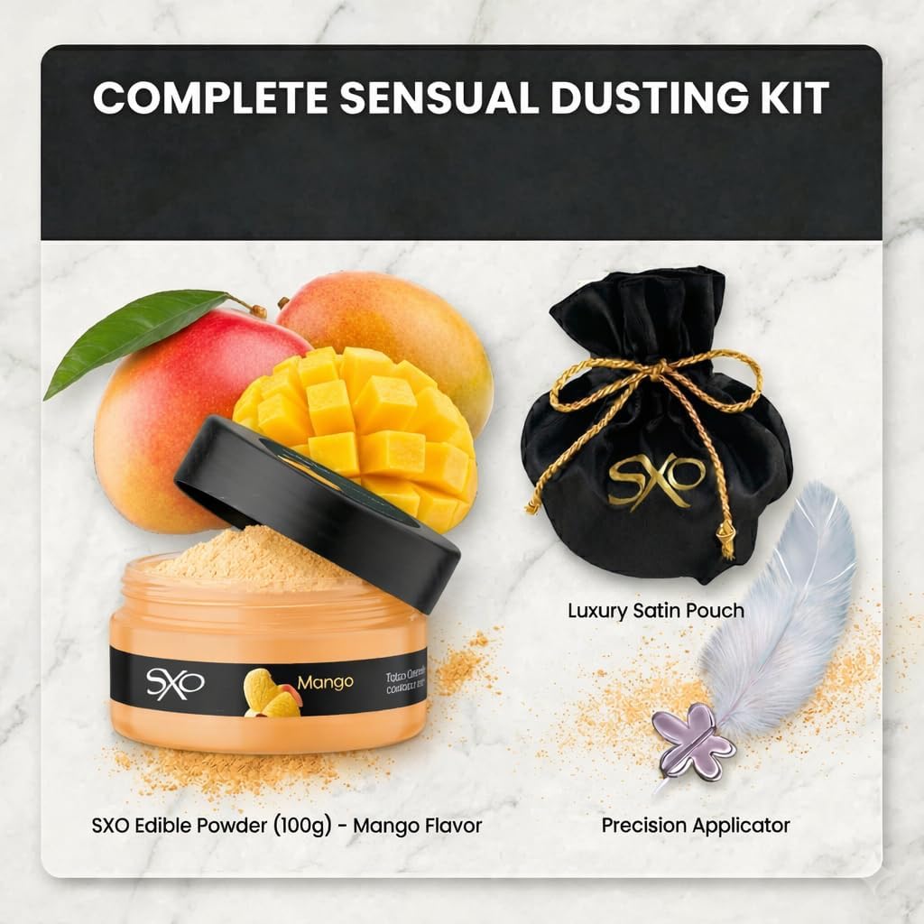 SXO Gourmet - Polvo corporal comestible con sabor a mango para pare...