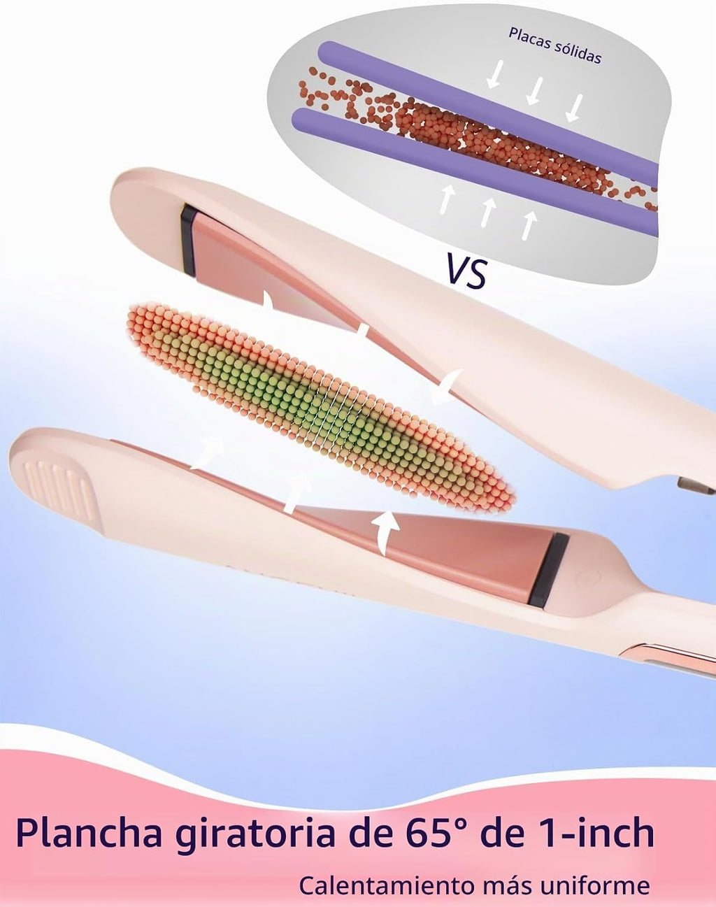 Plancha plana de pelo profesional Angenil Pro Twist, alisadora y ri...