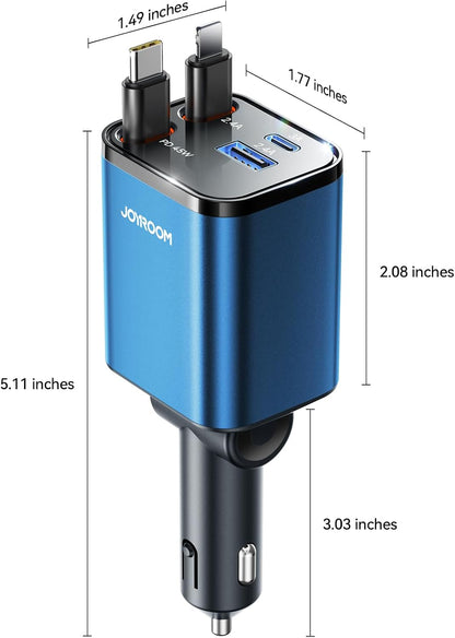 [2026 Ultra-compacto] Cargador retráctil para automóvil USB C de 84...
