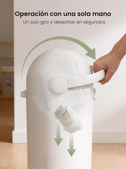 Grownsy Cubo de pañales para bebé, diseño enrollable con bloqueo de...