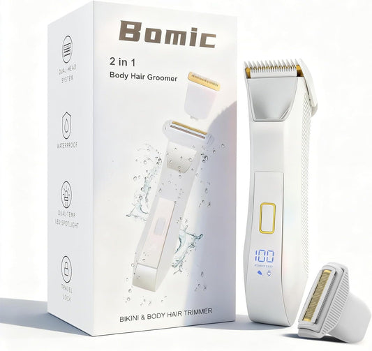 Trimmer eléctrico de bikini 2 en 1 para mujer, afeitadora de doble...