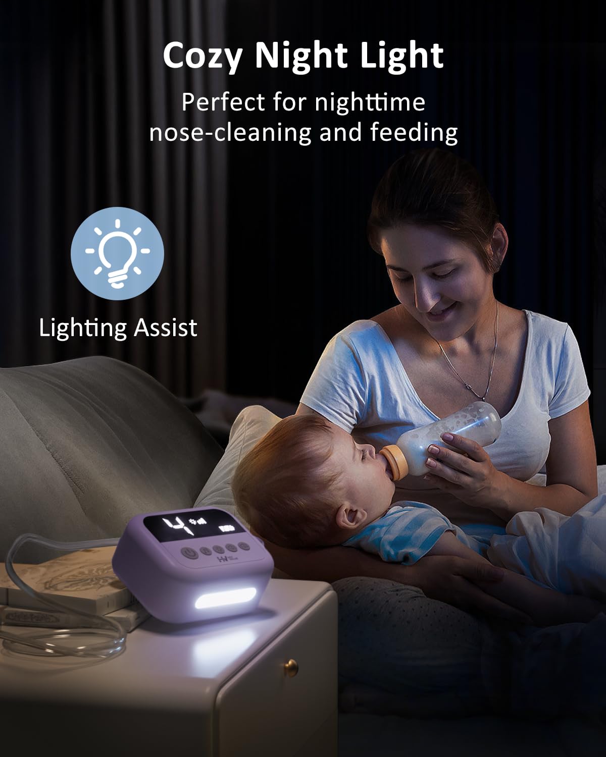 HEYVALUE Aspirador nasal para bebé, succión nasal de grado hospital...