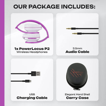 PowerLocus Auriculares Bluetooth sobre la oreja, auriculares inalám...