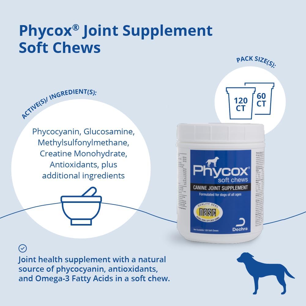 Phycox Suplemento para articulaciones de perro masticables suaves,...