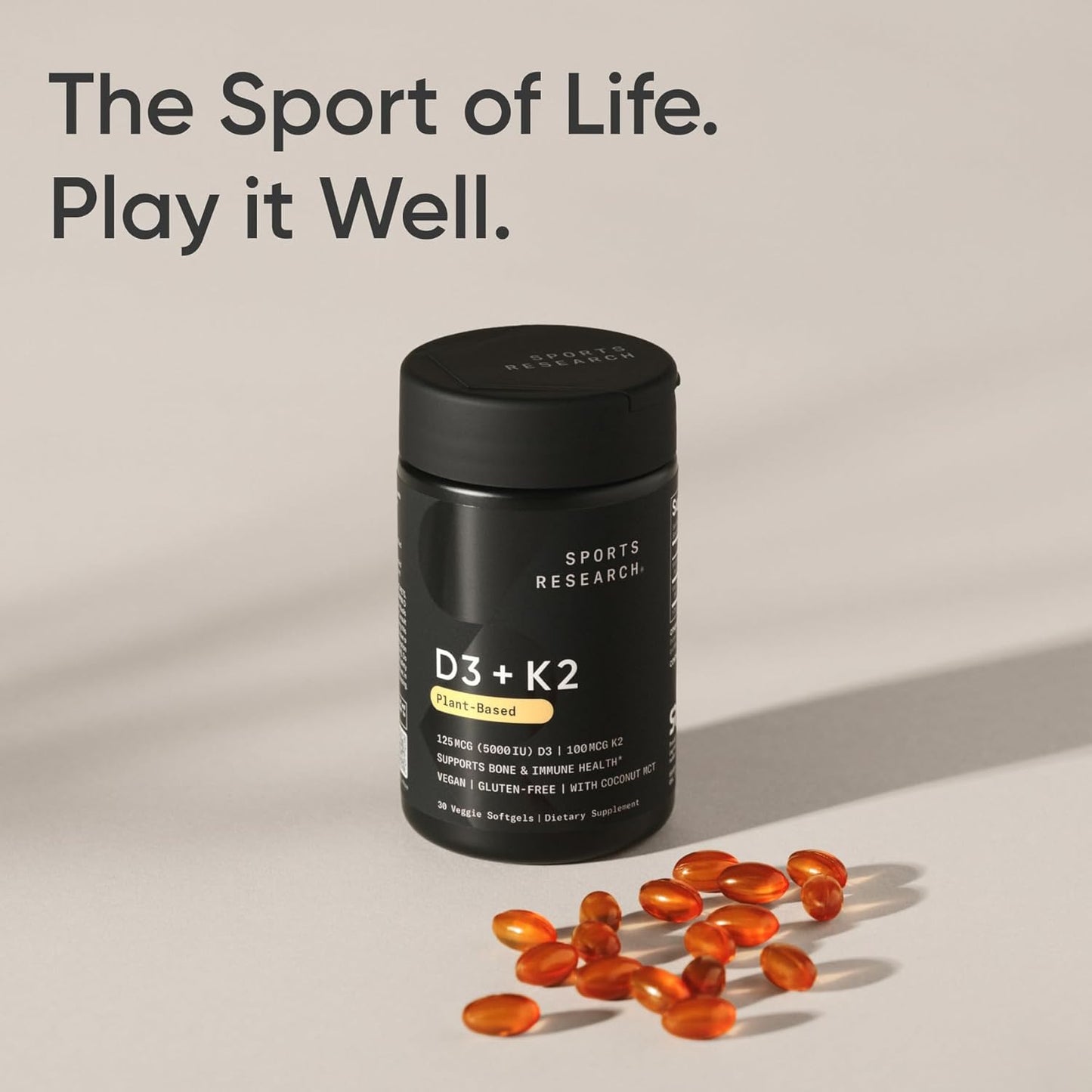 Sports Research Suplemento Vegano de Vitamina D3 + K2 con Aceite de...