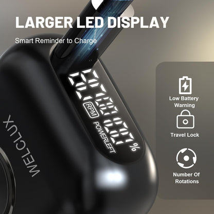 Afeitadoras eléctricas de aluminio para hombres: afeitadora de papel de aluminio para hombres con 2 engranajes ajustables, mini maquinilla de afeitar eléctrica con pantalla LED grande y 4 cuchillas flotantes, afeitadora facial con IPX7 impermeable, regalo