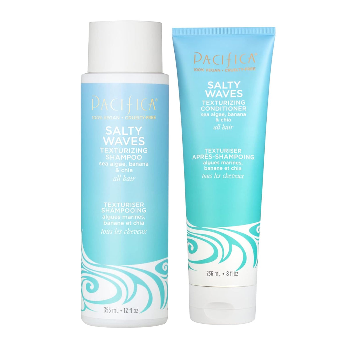 Pacifica Beauty Salty Waves - Champú texturizante + acondicionador...