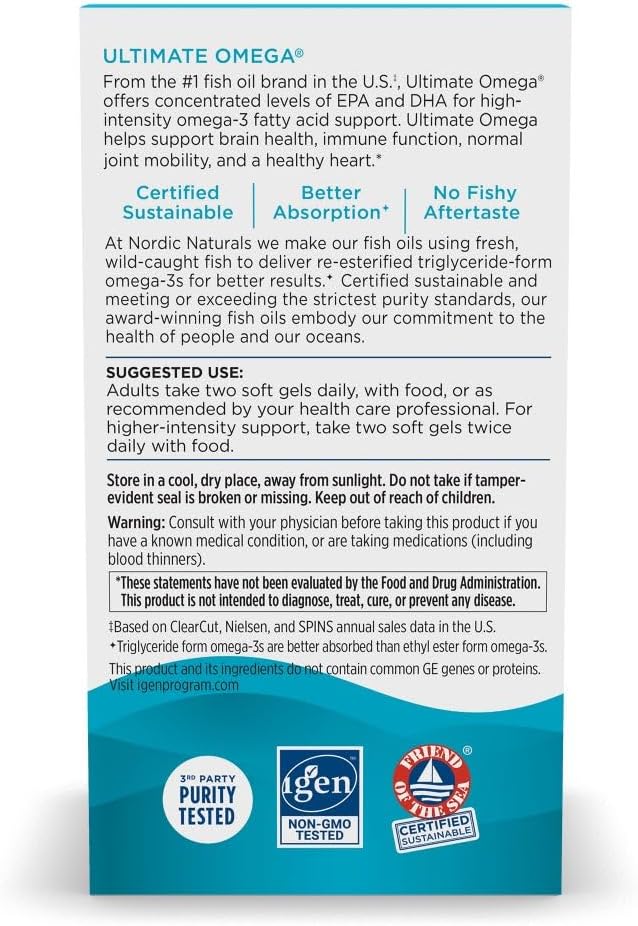 Nordic Naturals Ultimate Omega, sabor a limón, 210 geles suaves, 12...