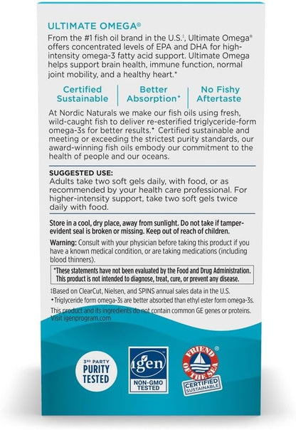 Nordic Naturals Ultimate Omega, sabor a limón, 210 geles suaves, 12...