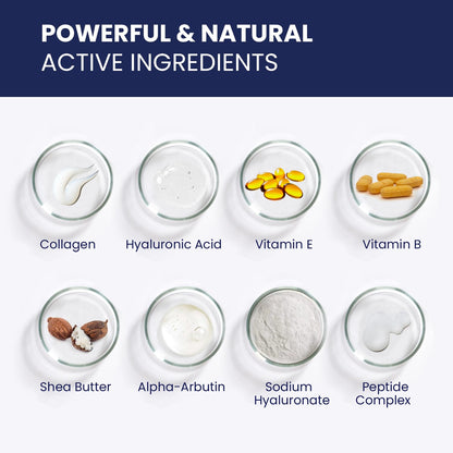 Crema facial 6 en 1 para hombres: crema antienvejecimiento y arrugas para hombres con colágeno, ácido hialurónico, vitaminas E y B, manteca de karité, removedor de manchas oscuras y tratamiento de bolsas para los ojos, 1.7 oz.