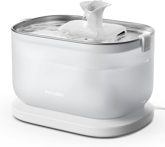 PETLIBRO Fuente de agua para gatos, bandeja de acero inoxidable, fu...