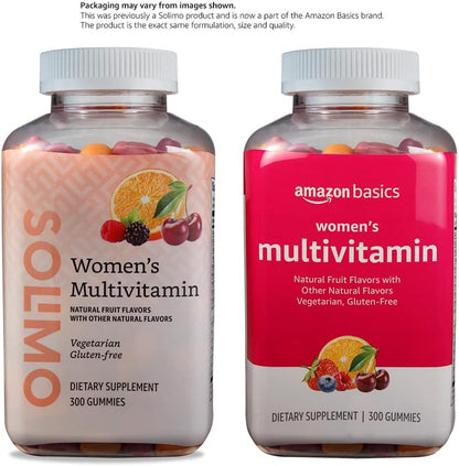 Amazon Basics Multivitamínico para mujer, 300 gomitas (150 porcione...