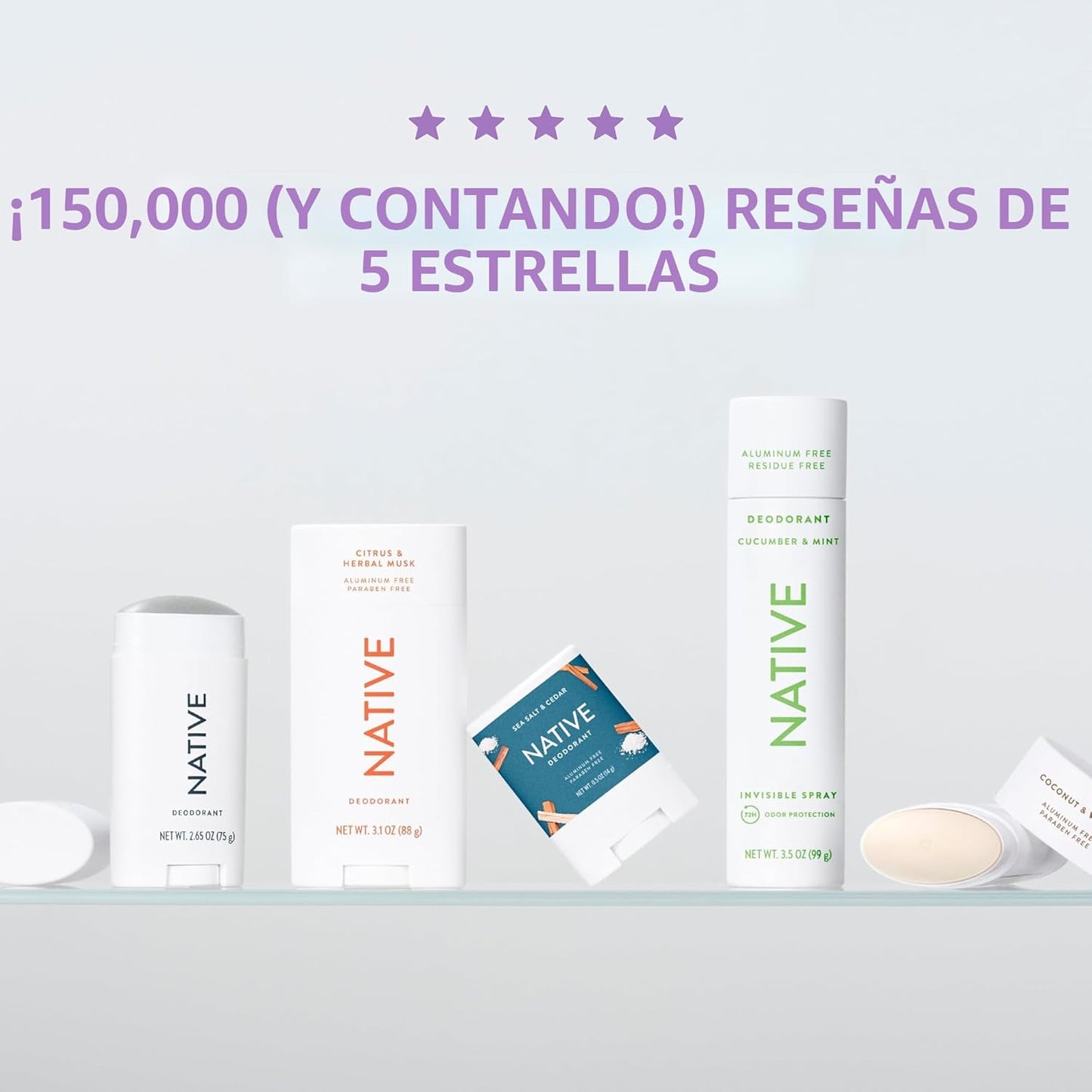 Desodorante Native Contiene Ingredientes Derivados Naturalmente, Co...