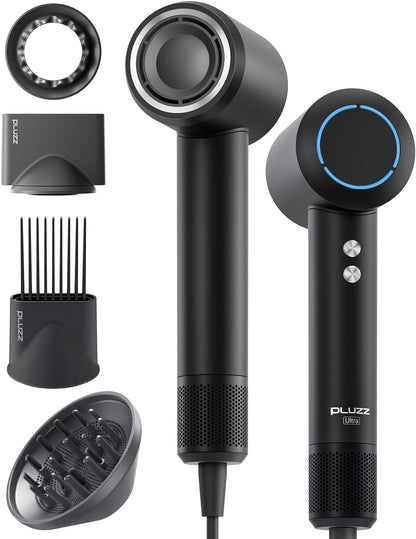 Secador de pelo con peine y accesorio difusor para cabello rizado,...
