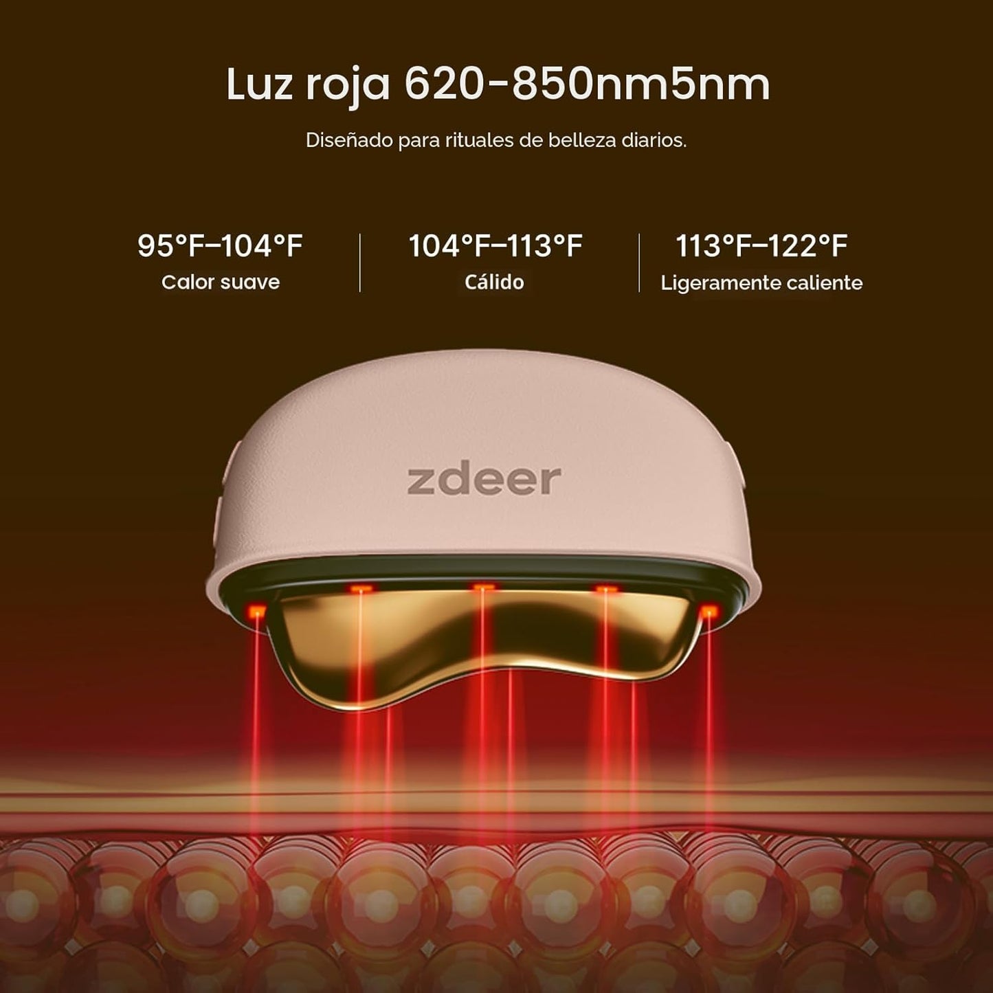 ZDEER Terapia de luz roja LED para masajeador facial y cuello, disp...