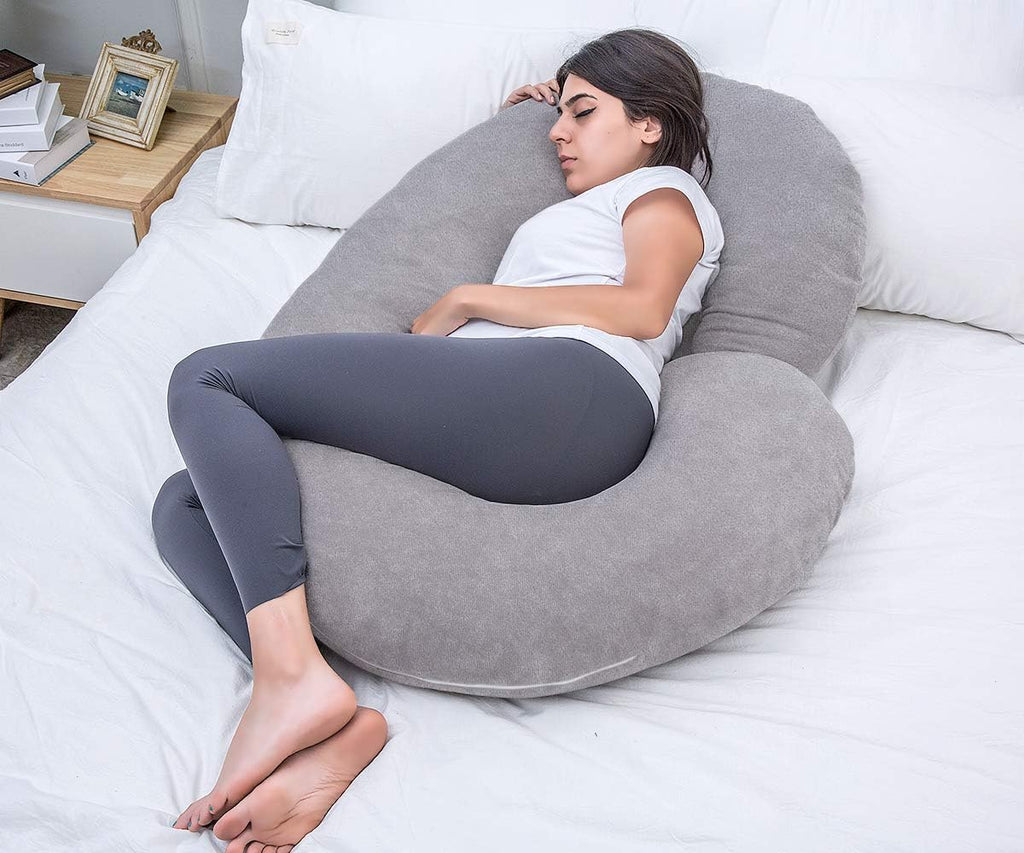 1 MIDDLE ONE - Almohada de embarazo, almohada de cuerpo completo en...