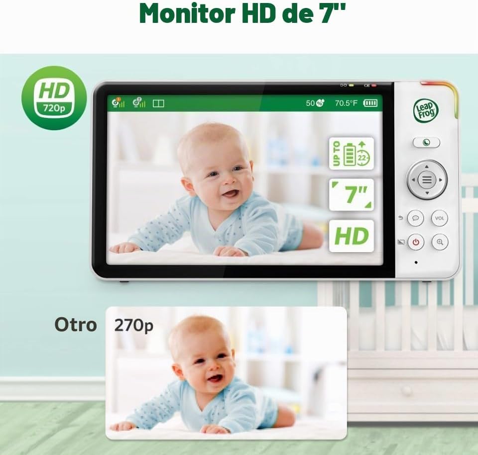 LeapFrog LF920-2HD Monitor de video de 2 cámaras con pantalla HD de...