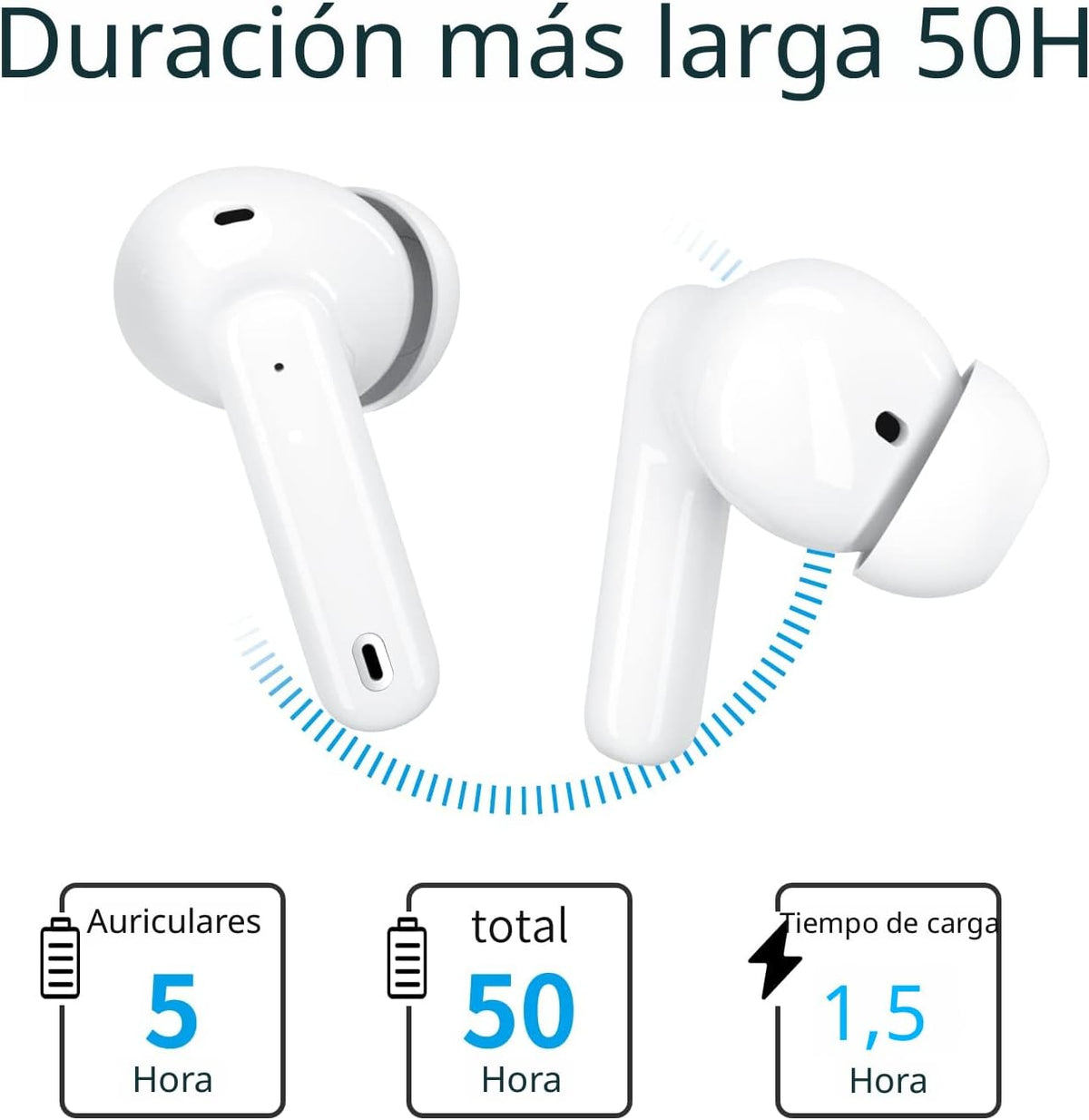 Auriculares inalámbricos A40 Pro, auriculares Bluetooth de 50 horas de reproducción, micrófono integrado con cancelación de ruido con funda de carga, auriculares Bluetooth con sonido estéreo
