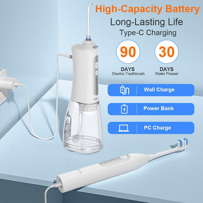 H2ofloss Cepillo de dientes eléctrico sónico y hilo dental de agua,...