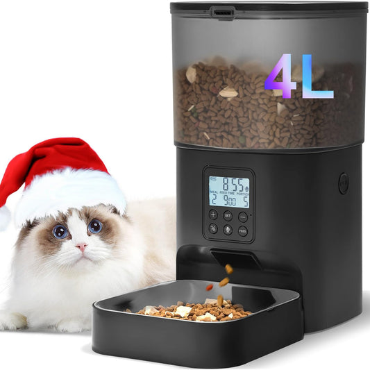 Comedero automático para gatos, dispensador de comida para gatos co...