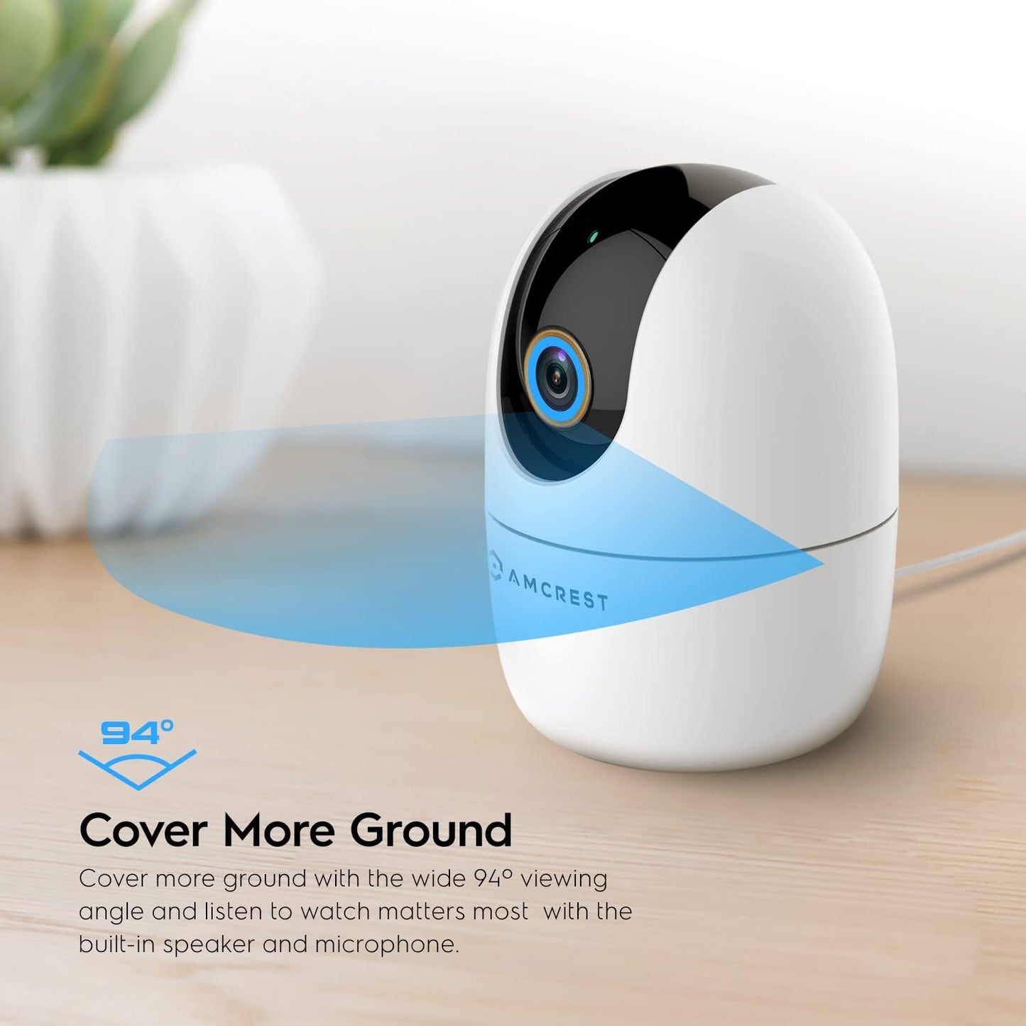 Amcrest Cámara WiFi de 4 MP para interiores, monitor de sonido y be...