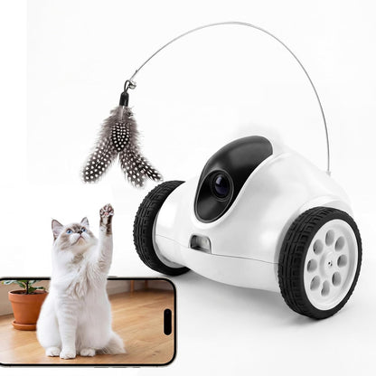 PGID Cámara robot para mascotas, robot móvil para mascotas con apli...