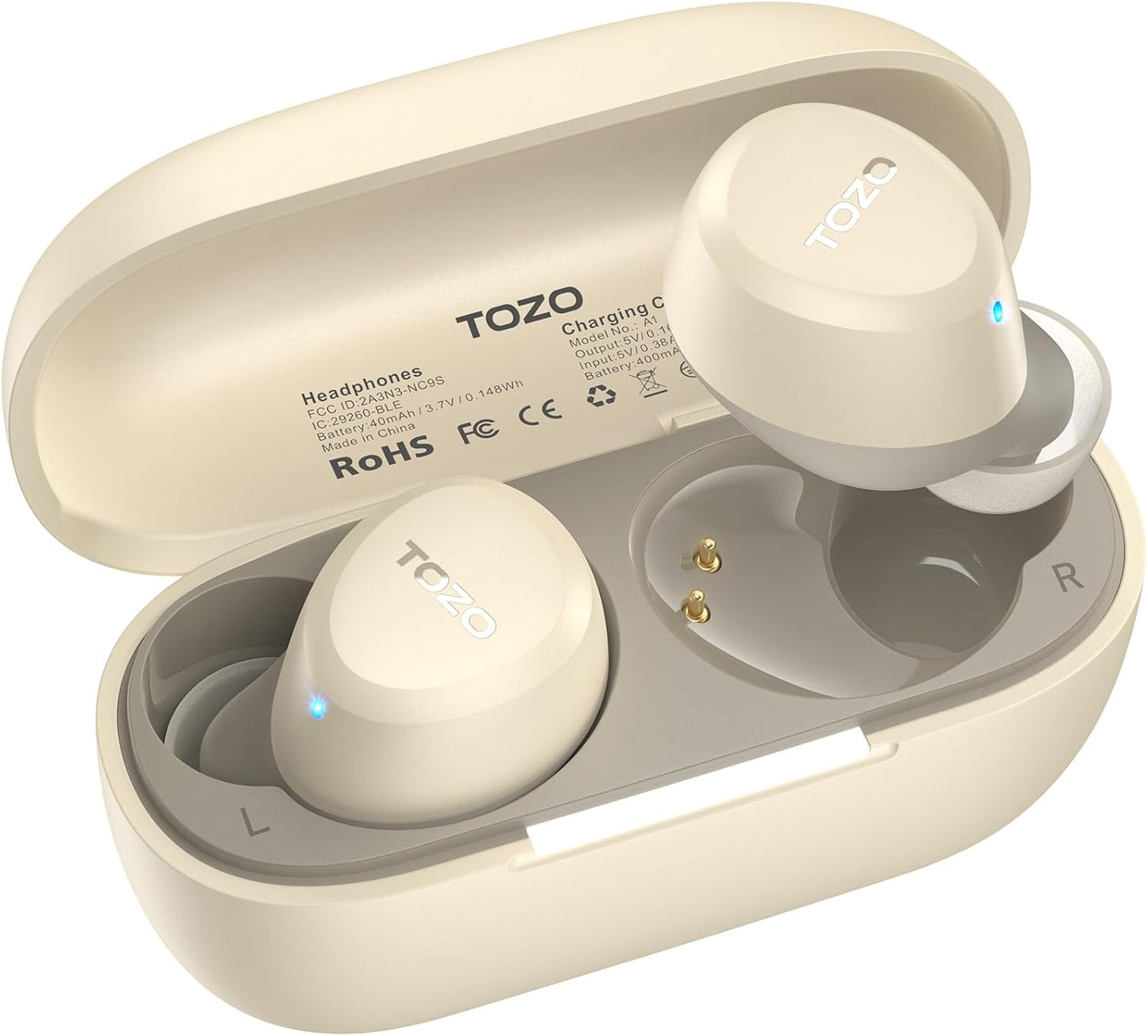 TOZO Auriculares inalámbricos A1 Bluetooth 5.3 de peso ligero en el...